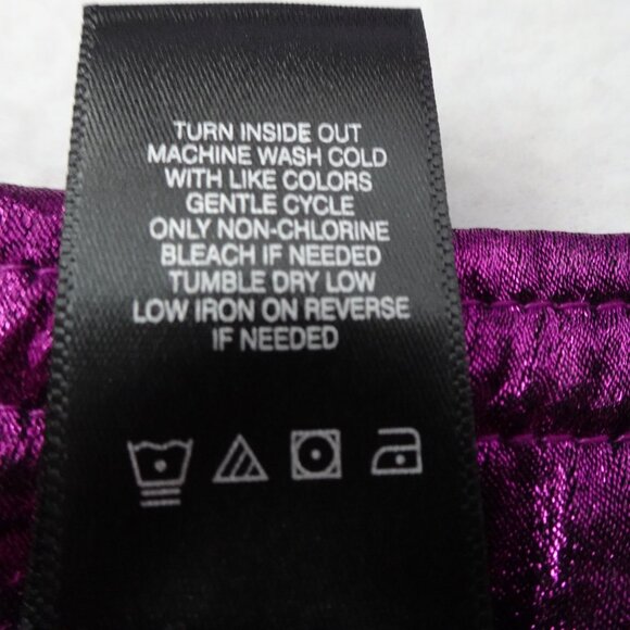 Ali Miles Tunic Top Women's Size L Purple Metallic 3/4 Sleeve Wire Collar - Picture 10 of 12